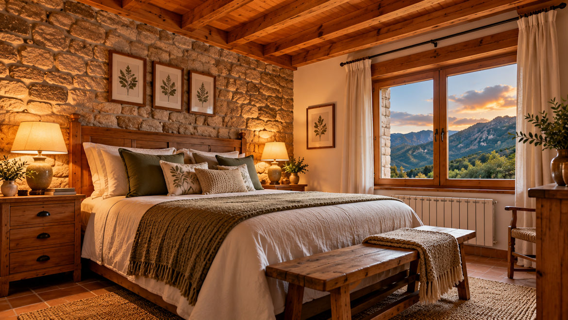 Dormitorio acogedor de Casa Vallecillo con vistas a las montañas